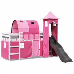 VidaXL 3309151 Lit pour enfant Rose Polyester