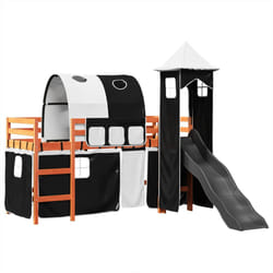 VidaXL 3309152 Lit pour enfant Noir, Blanc Polyester