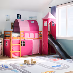 VidaXL 3309163 Lit pour enfant Rose Polyester