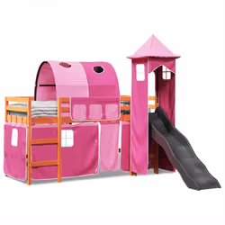 VidaXL 3309163 Lit pour enfant Rose Polyester