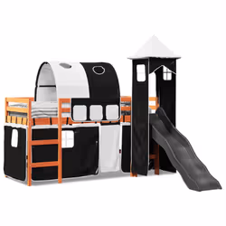 VidaXL 3309170 Lit pour enfant Noir, Blanc Polyester