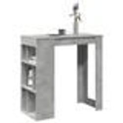 vidaXL Table de bar avec étagères gris béton bois d'ingénierie