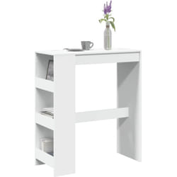 Table de bar et étagères blanc 90x40x103,5 cm bois d'ingénierie - Vidaxl