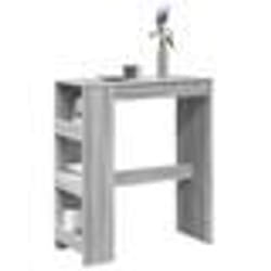 vidaXL Table de bar avec étagères sonoma gris bois d'ingénierie