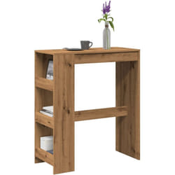 Table de bar avec étagères chêne artisanal bois d'ingénierie - Vidaxl