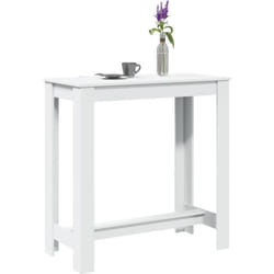 Table de bar blanc 102x50x103,5 cm bois d'ingénierie - Vidaxl