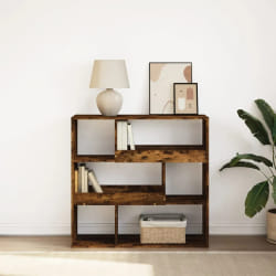 vidaXL Bibliothèque/Séparateur chêne fumé wider