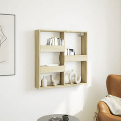 vidaXL Armoire murale chêne sonoma 80x15x80 cm bois dingénierie armoire murale flottante étagère murale vitrine murale 854546