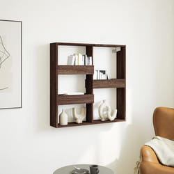 vidaXL Armoire murale chêne marron 80x15x80 cm bois dingénierie armoire murale flottante étagère murale vitrine murale 854550