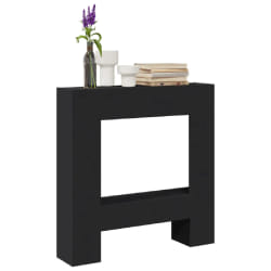 vidaXL Cadre de cheminée noir 81x18x82 cm bois d'ingénierie