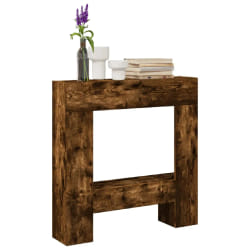 vidaXL Cadre de cheminée chêne fumé 81x18x82 cm bois d'ingénierie