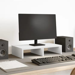 Support de moniteur blanc 50x27x10 cm bois d'ingénierie Vidaxl