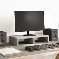 Vidaxl - Support de moniteur gris béton 50x27x10 cm bois d'ingénierie