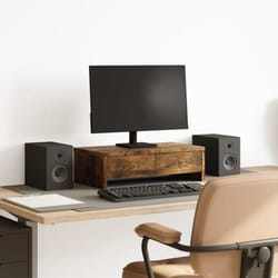 Vidaxl - Support de moniteur avec tiroirs chêne fumé bois d'ingénierie