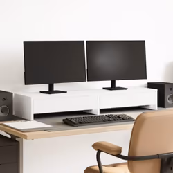 Améliorez votre espace de travail avec ce support de moniteur double pratique pour un meilleur confort de visualisation et un ...