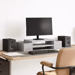 vidaXL Support de moniteur et rangement sonoma gris bois d'ingénierie