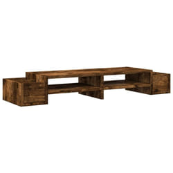 Vidaxl - Support de moniteur avec rangement chêne fumé bois d'ingénierie