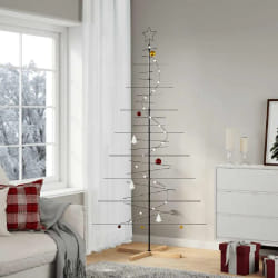vidaXL Arbre de Noël métal noir 210