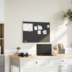 Tableau noir avec cadre bois de pin massif noir 80x55 cm - Vidaxl