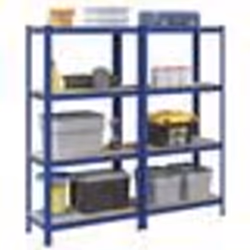 vidaXL Étagères de rangement à 4 niveaux 2 pcs acier bois dingénierie étagère de garage étagère de rangement de garage 401693 ...