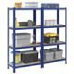 vidaXL Étagères de rangement à 4 niveaux 2 pcs acier bois dingénierie étagère de garage étagère de rangement de garage 4016935