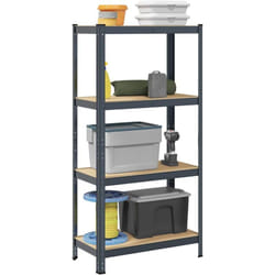 vidaXL Étagère de rangement 4 niveaux Anthracite Acier bois ingénierie