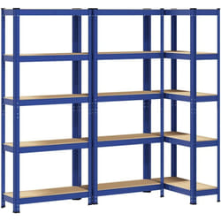 Vidaxl - tagères de rangement à 5 niveaux 3 pcs Bleu