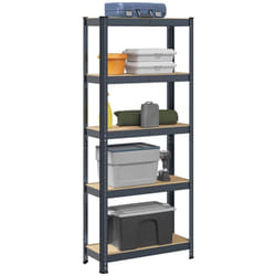 vidaXL Étagère de rangement 5 niveaux Anthracite Acier bois ingénierie