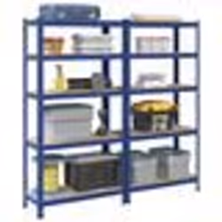 vidaXL Étagères de rangement à 5 niveaux 2 pcs Bleu Acier et bois étagère de garage étagère de rangement de garage 4016950