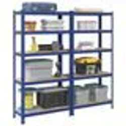 vidaXL Étagères de rangement à 5 niveaux 2 pcs Bleu Acier et bois étagère de garage étagère de rangement de garage 4016950