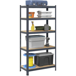 Vidaxl - tagère résistante 5 niveaux anthracite acier bois d'ingénierie