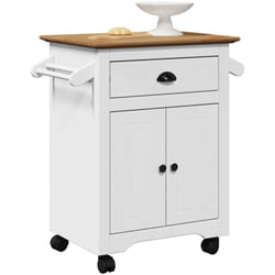 Chariot de cuisine bodo blanc et marron 72x45x80 cm - Vidaxl