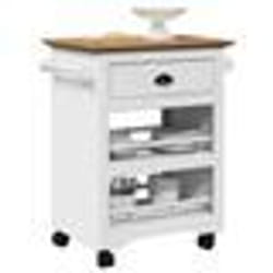 VidaXL Chariot de cuisine BODO blanc et marron 67,5x45x80 cm