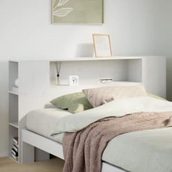 Tête de lit avec rangement blanc 120 cm bois massif de pin - Vidaxl