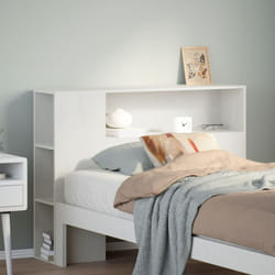 Tête de lit avec rangement blanc 100 cm bois massif de pin - Vidaxl