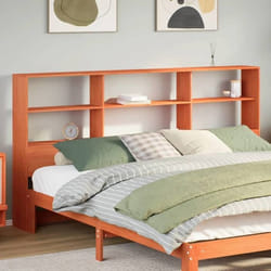 vidaXL Tête de lit avec rangement cire marron 200cm bois massif de pin tête de lit en bois tête de lit avec rangement 855650