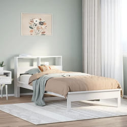 Lit Bibliothèque Sans Matelas Blanc 100x200 Cm Bois Pin Massif Vidaxl