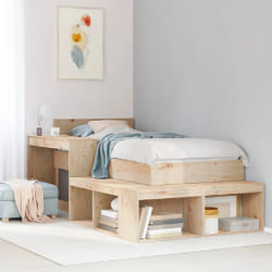 vidaXL Table de chevet et bureau - Bois de pin massif