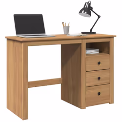 Apportez un air de charme élégant à votre espace de travail ou d'étude avec ce bureau en bois! Bois de pin massif : le bois d ...