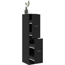 Armoire d'apothicaire noir 30x41x144,5 cm bois d'ingénierie - Vidaxl