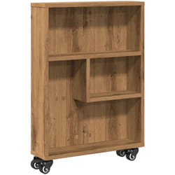 Chariot de rangement étroit chêne artisanal bois d'ingénierie Vidaxl