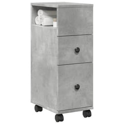 vidaXL Meuble étroit de salle de bain à roulettes gris béton rangement de salle de bain étroite rangement de salle de bain 855235