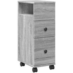 Vidaxl - Meuble étroit de salle de bain à roulettes sonoma gris