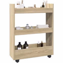 Ce chariot de rangement étroit est conçu pour être un élément décoratif et pratique de votre maison. Matériau stable et durab ...