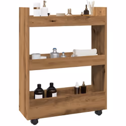 Ce chariot de rangement étroit est conçu pour être un élément décoratif et pratique de votre maison. Matériau stable et durab ...
