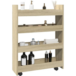 vidaXL Chariot de rangement étroit 4 niveaux chêne sonoma