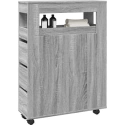Meuble étroit de salle de bain à roulettes sonoma gris Vidaxl