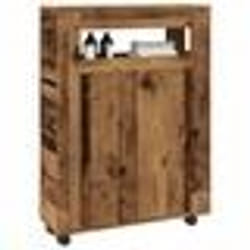 vidaXL Meuble étroit de salle de bain à roulettes vieux bois rangement de salle de bain étroit rangement étroit pour salle 855275