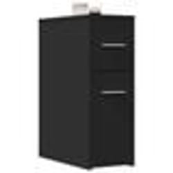 vidaXL Armoire de salle de bain étroite avec roulettes noir armoire de salle de bain haute rangement de salle de bain 855278