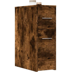 Vidaxl - Armoire de salle de bain étroite avec roulettes chêne fumé